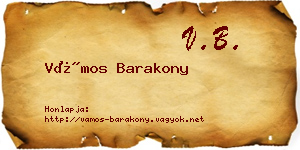 Vámos Barakony névjegykártya